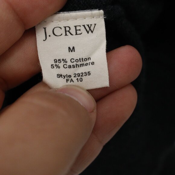 J Crew Sweater Mens Medium Cotton Cashmere V Neck knit charcoal Casual Pullover - Picture 5 of 9